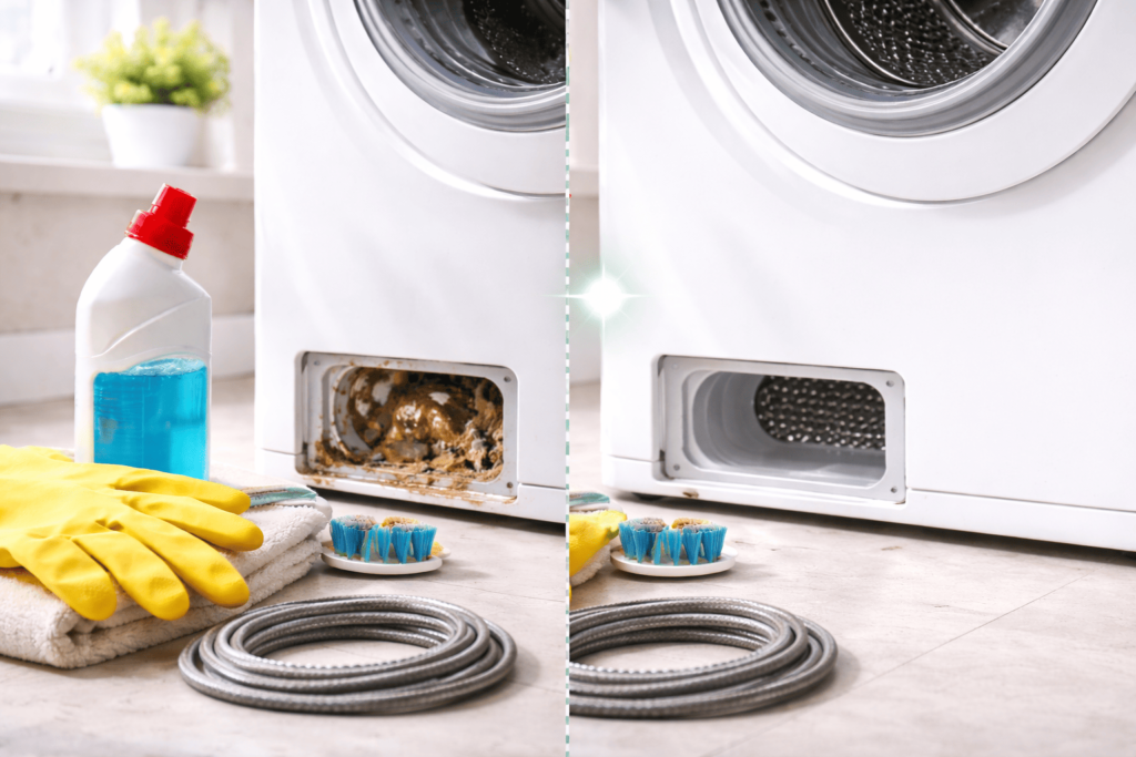 まずは結論!洗濯機の排水口掃除、外さなくてもここまでキレイに